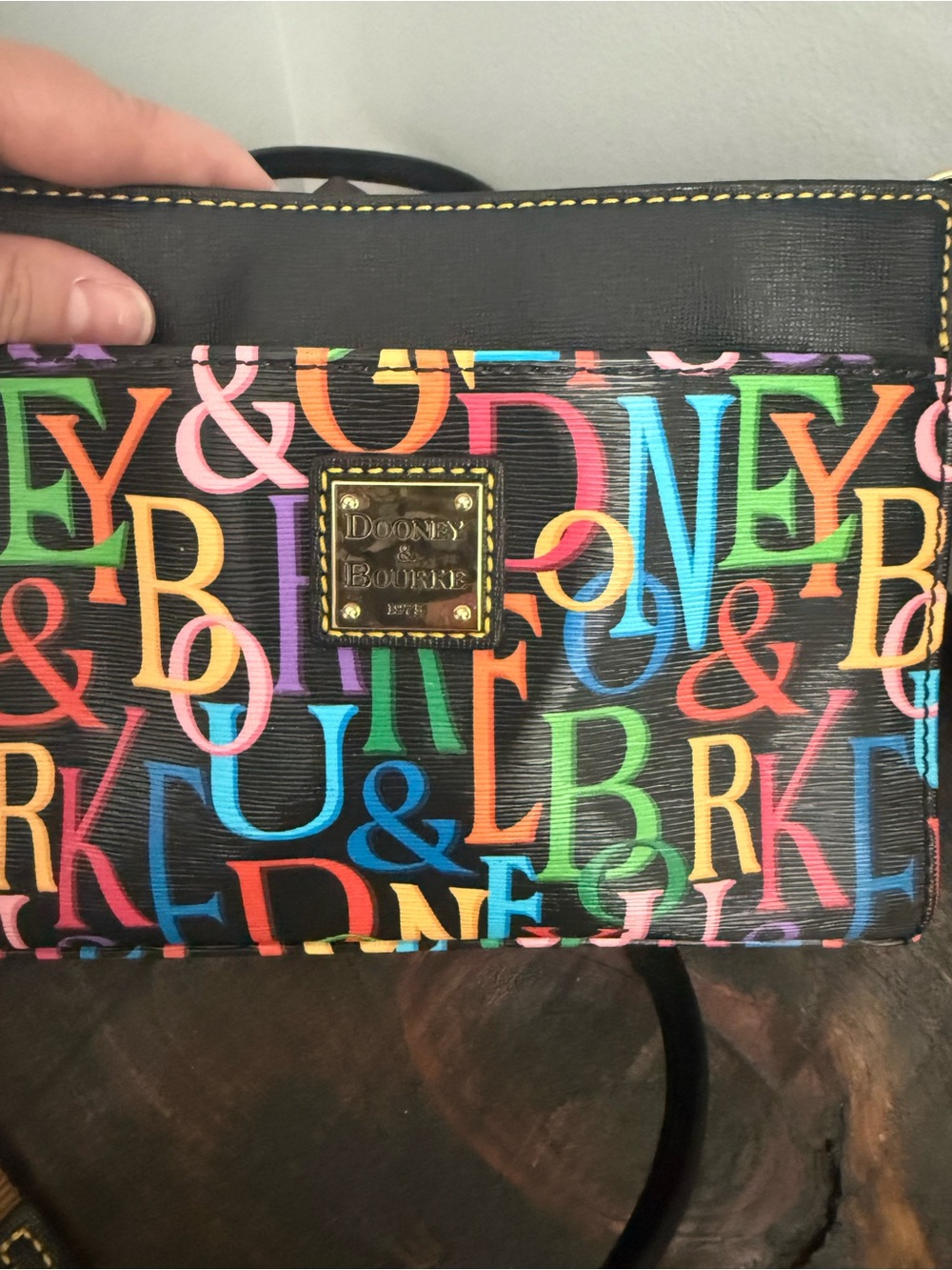 Dooney & Bourke Black Crossbody with Red Interior